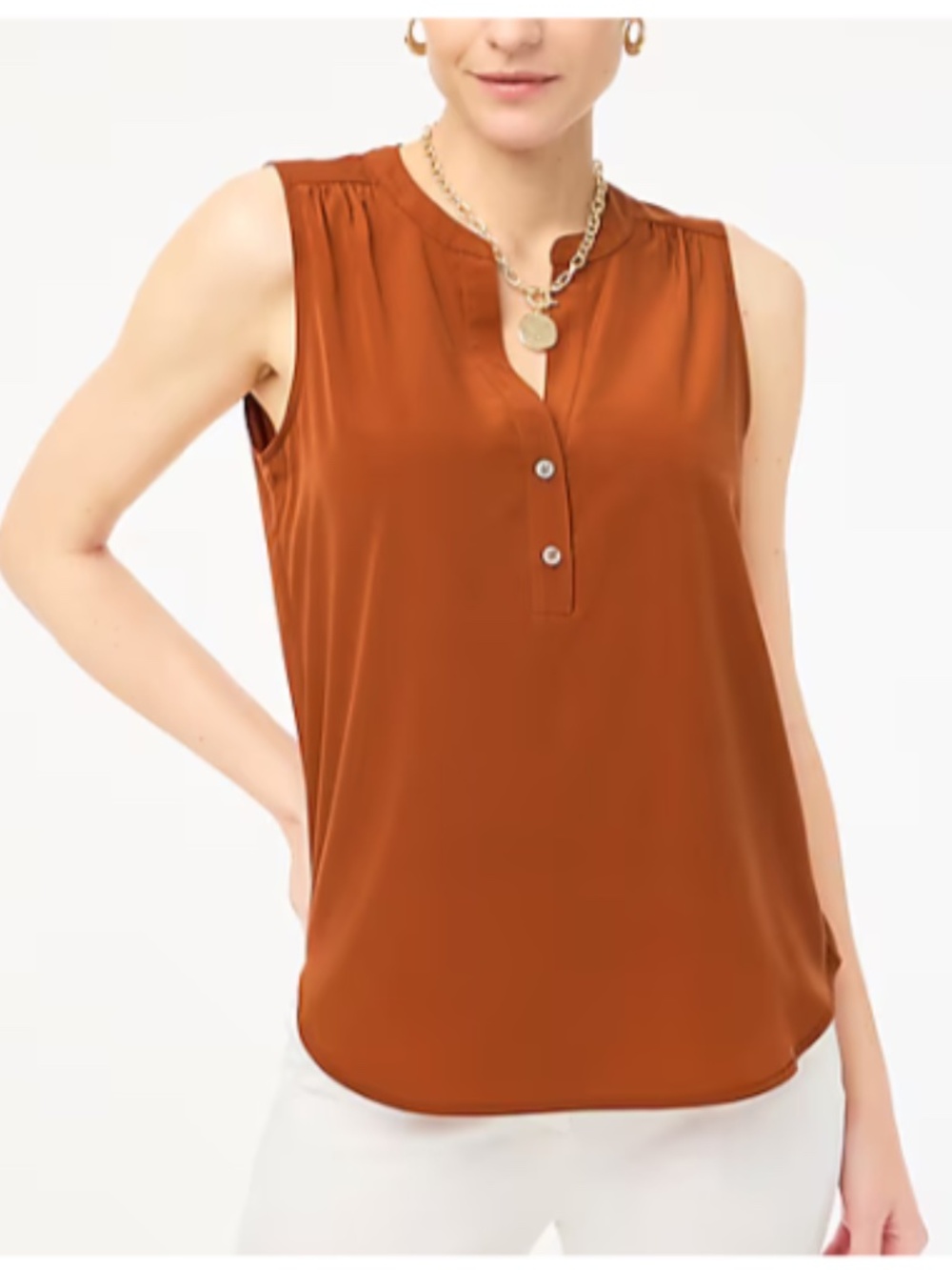 J.Crew Sleeveless V-neck popover top